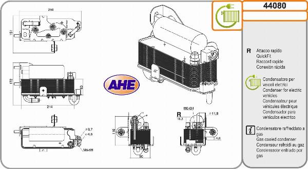 AHE 44080 - Condensatore, Climatizzatore www.autoricambi360.it