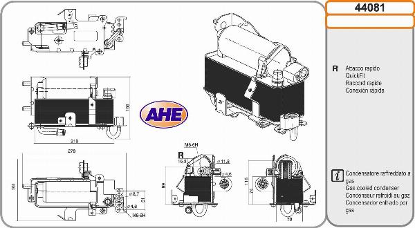 AHE 44081 - Condensatore, Climatizzatore www.autoricambi360.it