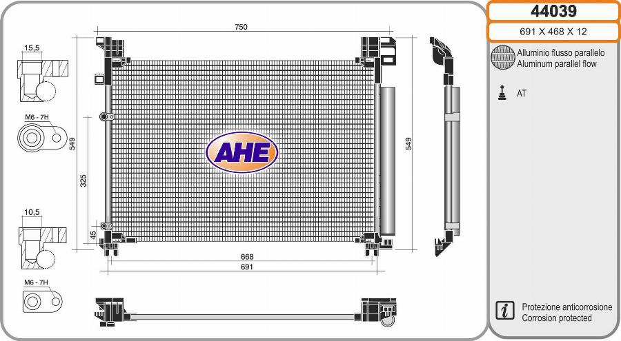 AHE 44039 - Condensatore, Climatizzatore www.autoricambi360.it