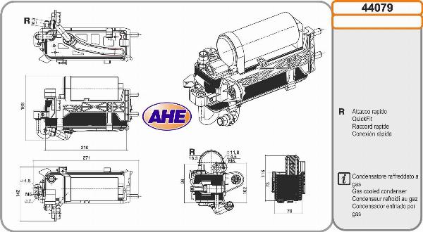 AHE 44079 - Condensatore, Climatizzatore www.autoricambi360.it