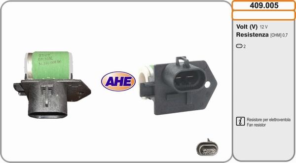 AHE 409.005 - Resistore addizionale, Elettromotore-Ventola radiatore www.autoricambi360.it