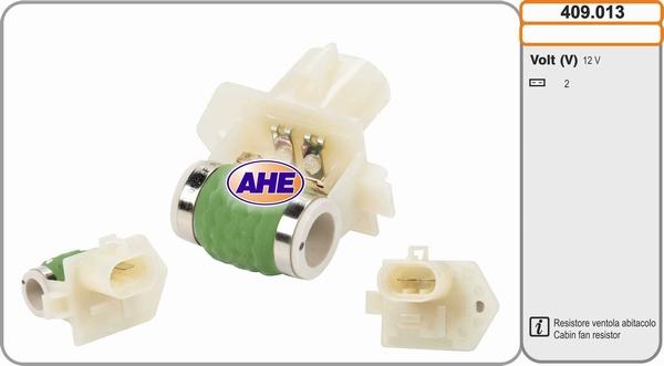 AHE 409.013 - Resistore addizionale, Elettromotore-Ventola radiatore www.autoricambi360.it