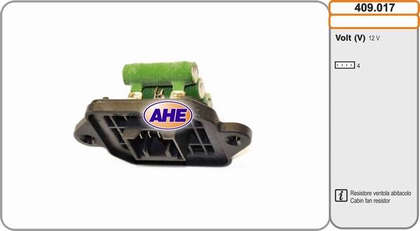AHE 409.017 - Resistore addizionale, Elettromotore-Ventola radiatore www.autoricambi360.it