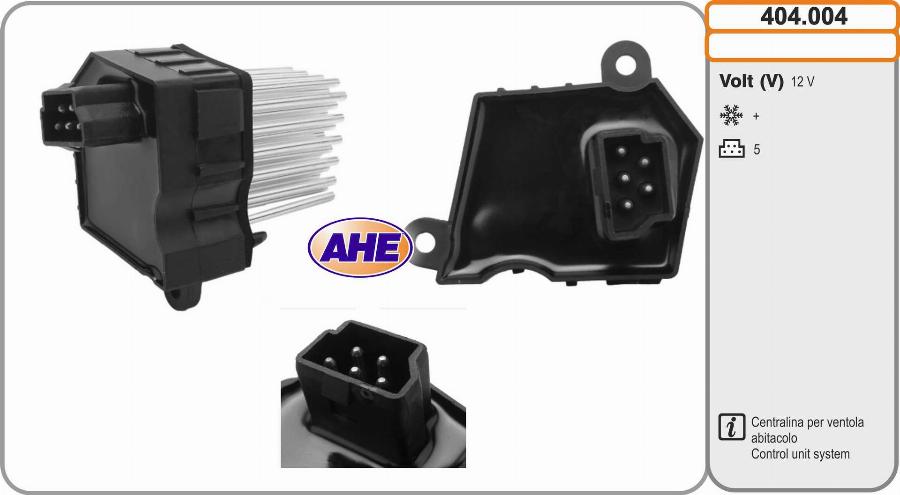 AHE 404.004 - Centralina, Ventola elettr. (Raffreddamento motore) www.autoricambi360.it