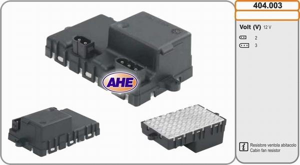 AHE 404.003 - Resistore addizionale, Elettromotore-Ventola radiatore www.autoricambi360.it