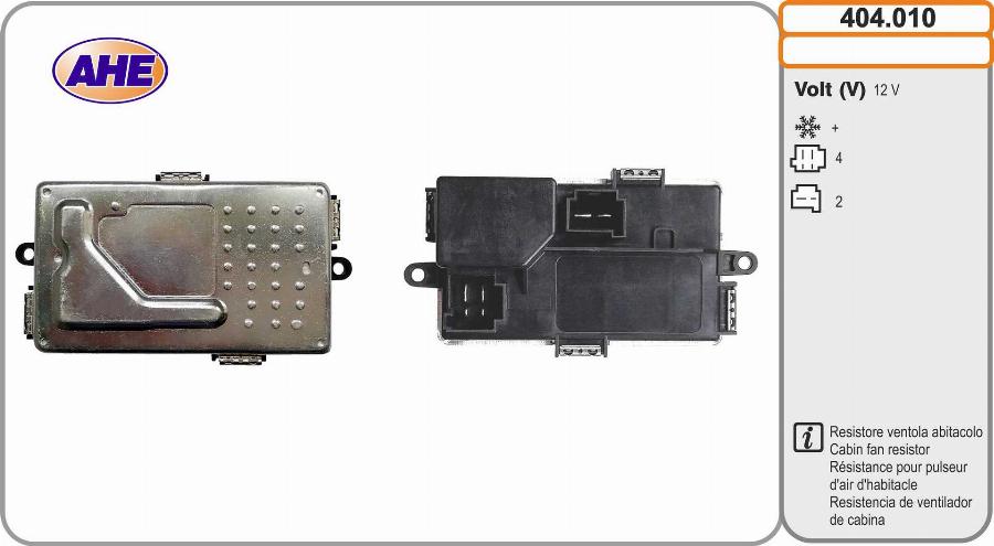AHE 404.010 - Resistore addizionale, Elettromotore-Ventola radiatore www.autoricambi360.it