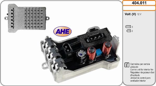 AHE 404.011 - Centralina, Ventola elettr. (Raffreddamento motore) www.autoricambi360.it
