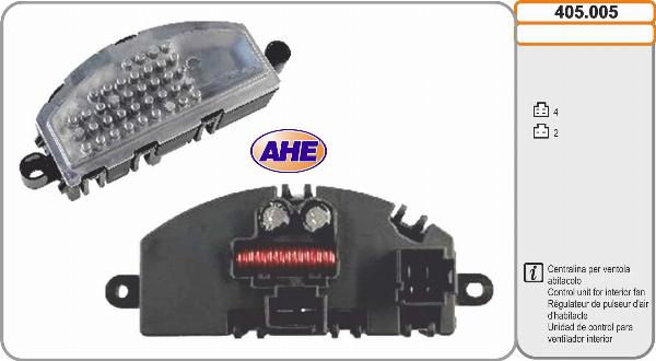 AHE 405.005 - Centralina, Ventola elettr. (Raffreddamento motore) www.autoricambi360.it