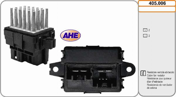AHE 405.006 - Resistore addizionale, Elettromotore-Ventola radiatore www.autoricambi360.it