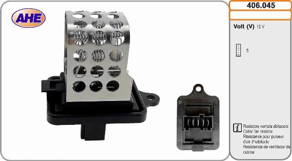 AHE 406.045 - Resistore addizionale, Elettromotore-Ventola radiatore www.autoricambi360.it