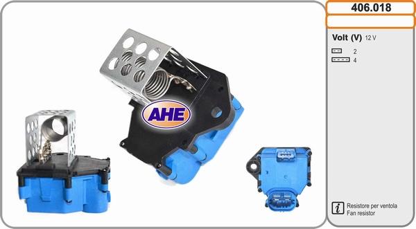 AHE 406.018 - Resistore addizionale, Elettromotore-Ventola radiatore www.autoricambi360.it
