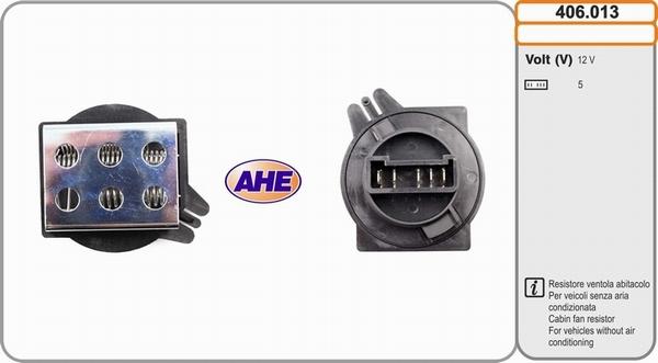 AHE 406.013 - Resistore addizionale, Elettromotore-Ventola radiatore www.autoricambi360.it