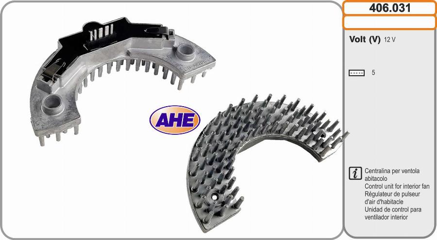 AHE 406.031 - Centralina, Ventola elettr. (Raffreddamento motore) www.autoricambi360.it