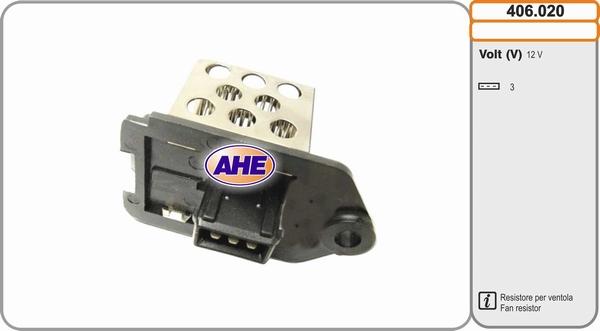 AHE 406.020 - Resistore addizionale, Elettromotore-Ventola radiatore www.autoricambi360.it