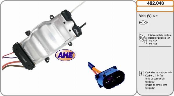 AHE 402.040 - Centralina, Ventola elettr. (Raffreddamento motore) www.autoricambi360.it