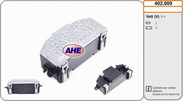 AHE 402.009 - Centralina, Ventola elettr. (Raffreddamento motore) www.autoricambi360.it