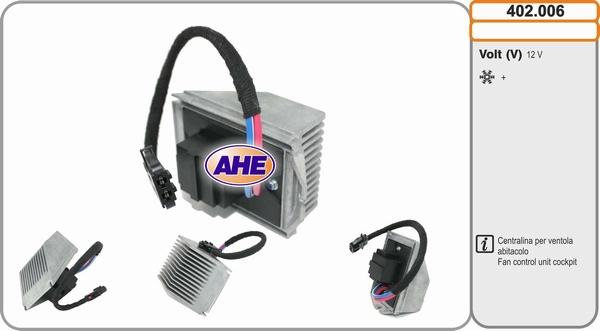 AHE 402.006 - Resistore addizionale, Elettromotore-Ventola radiatore www.autoricambi360.it