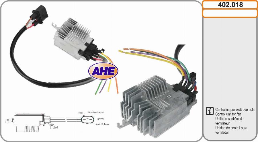 AHE 402.018 - Centralina, Ventola elettr. (Raffreddamento motore) www.autoricambi360.it