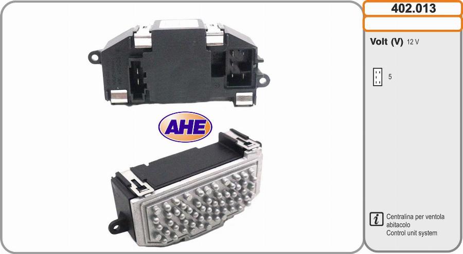 AHE 402.013 - Centralina, Ventola elettr. (Raffreddamento motore) www.autoricambi360.it