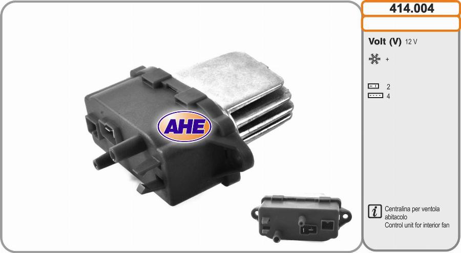 AHE 414.004 - Centralina, Ventola elettr. (Raffreddamento motore) www.autoricambi360.it