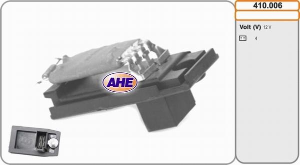 AHE 410.006 - Resistore addizionale, Elettromotore-Ventola radiatore www.autoricambi360.it
