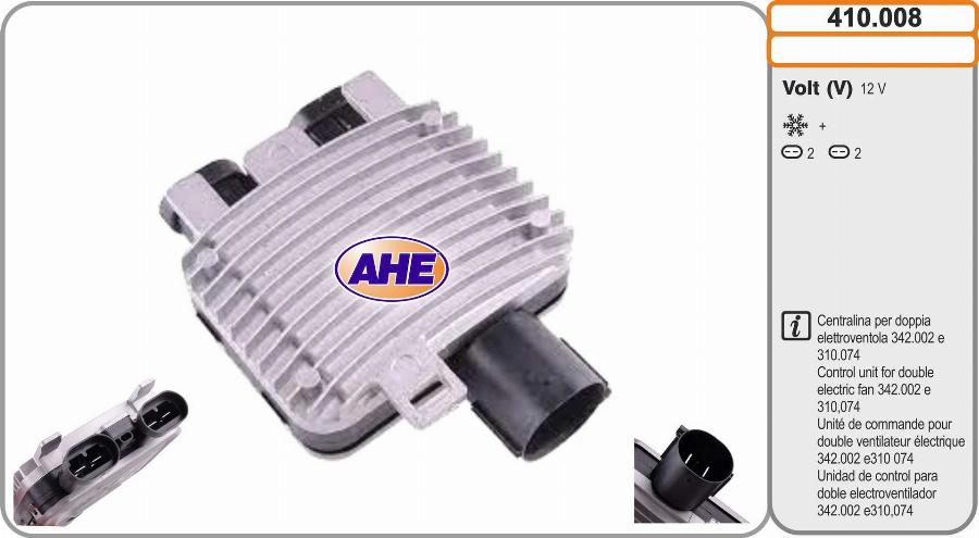 AHE 410.008 - Centralina, Ventola elettr. (Raffreddamento motore) www.autoricambi360.it
