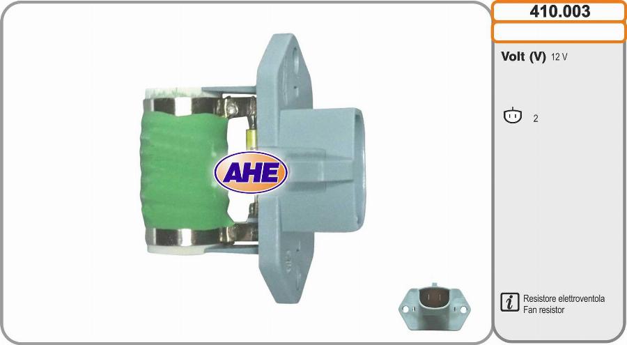 AHE 410.003 - Resistore addizionale, Elettromotore-Ventola radiatore www.autoricambi360.it