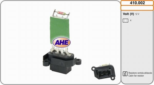 AHE 410.002 - Resistore addizionale, Elettromotore-Ventola radiatore www.autoricambi360.it