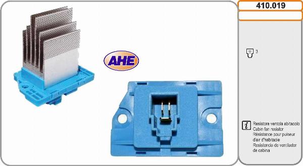 AHE 410.019 - Resistore addizionale, Elettromotore-Ventola radiatore www.autoricambi360.it