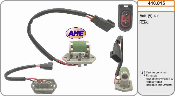 AHE 410.015 - Resistore addizionale, Elettromotore-Ventola radiatore www.autoricambi360.it