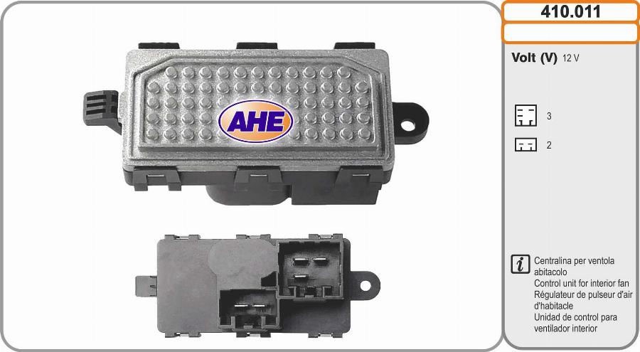 AHE 410.011 - Centralina, Ventola elettr. (Raffreddamento motore) www.autoricambi360.it