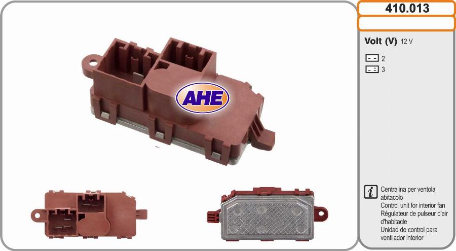 AHE 410.013 - Centralina, Ventola elettr. (Raffreddamento motore) www.autoricambi360.it