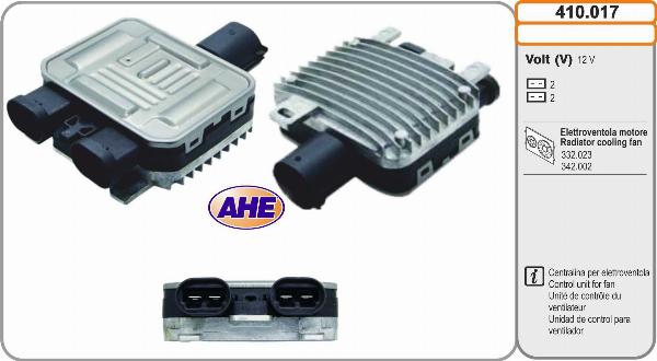 AHE 410.017 - Centralina, Ventola elettr. (Raffreddamento motore) www.autoricambi360.it