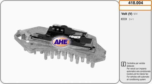 AHE 418.004 - Centralina, Ventola elettr. (Raffreddamento motore) www.autoricambi360.it