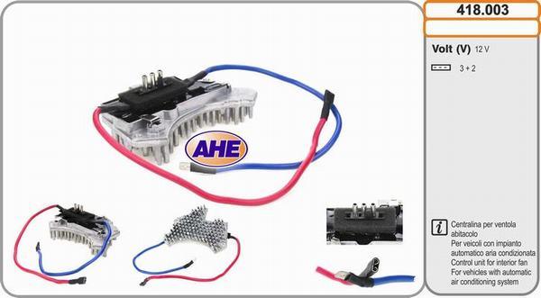 AHE 418.003 - Centralina, Ventola elettr. (Raffreddamento motore) www.autoricambi360.it