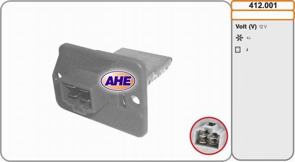 AHE 412.001 - Resistore addizionale, Elettromotore-Ventola radiatore www.autoricambi360.it