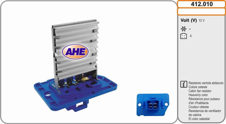 AHE 412.010 - Resistore addizionale, Elettromotore-Ventola radiatore www.autoricambi360.it