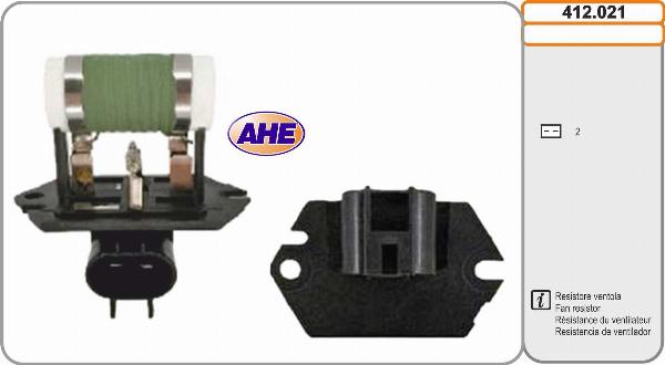 AHE 412.021 - Resistore addizionale, Elettromotore-Ventola radiatore www.autoricambi360.it