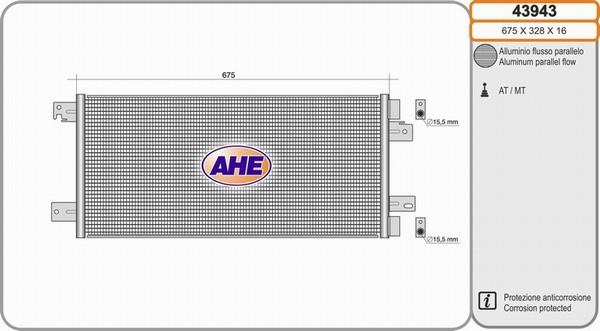 AHE 43943 - Condensatore, Climatizzatore www.autoricambi360.it