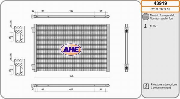AHE 43919 - Condensatore, Climatizzatore www.autoricambi360.it