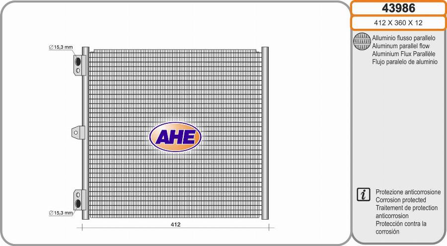 AHE 43986 - Condensatore, Climatizzatore www.autoricambi360.it