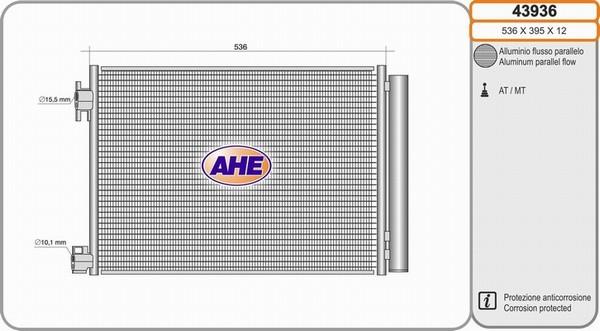 AHE 43936 - Condensatore, Climatizzatore www.autoricambi360.it