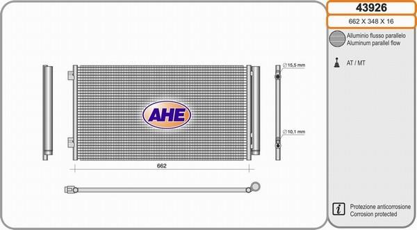 AHE 43926 - Condensatore, Climatizzatore www.autoricambi360.it