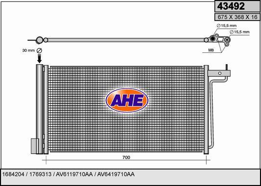 AHE 43492 - Condensatore, Climatizzatore www.autoricambi360.it