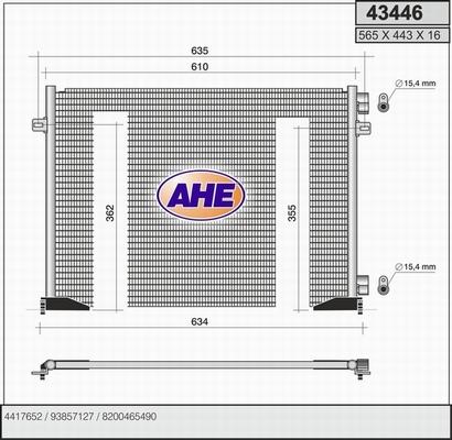 AHE 43446 - Condensatore, Climatizzatore www.autoricambi360.it