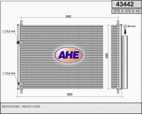 AHE 43442 - Condensatore, Climatizzatore www.autoricambi360.it