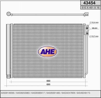 AHE 43454 - Condensatore, Climatizzatore www.autoricambi360.it