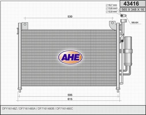 AHE 43416 - Condensatore, Climatizzatore www.autoricambi360.it
