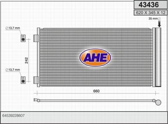 AHE 43436 - Condensatore, Climatizzatore www.autoricambi360.it