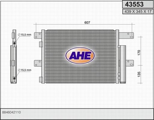 AHE 43553 - Condensatore, Climatizzatore www.autoricambi360.it